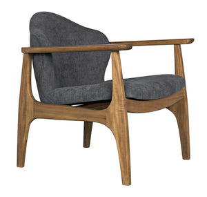 Noir Vittorio Chair With Grey Fabric