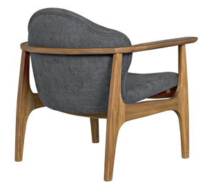 Noir Vittorio Chair With Grey Fabric