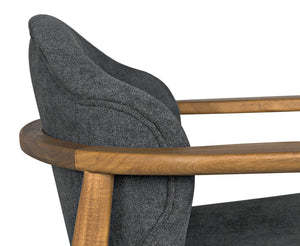 Noir Vittorio Chair With Grey Fabric