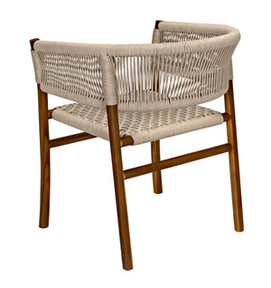 Noir Conrad Chair, Teak with Woven Rope