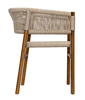 Noir Conrad Chair, Teak with Woven Rope