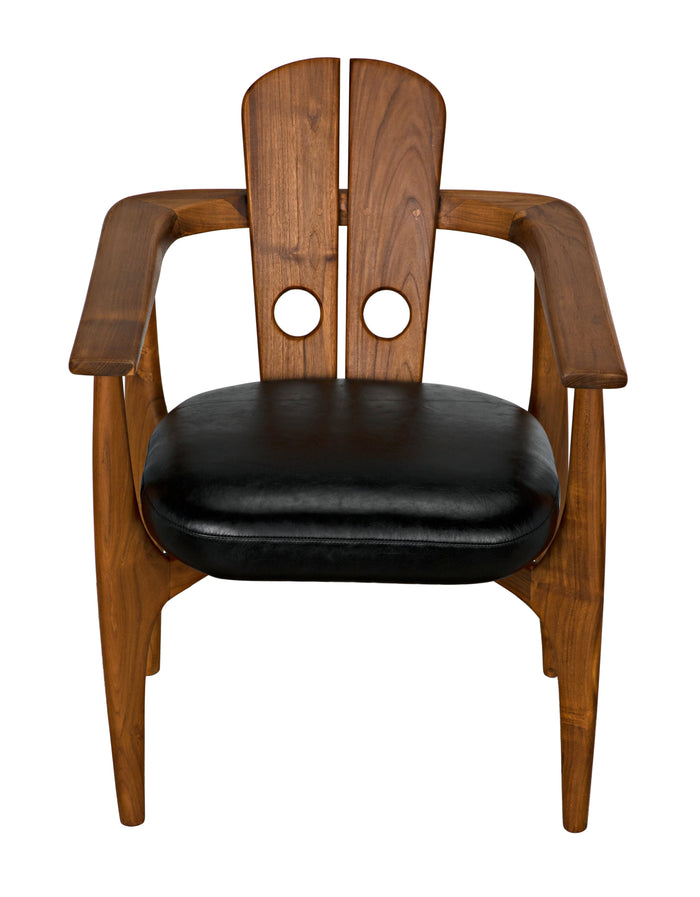 Noir Kato Chair, Teak with Leather