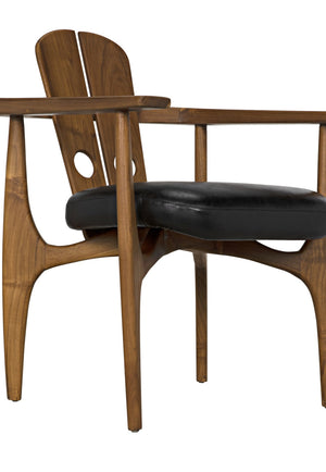 Noir Kato Chair, Teak with Leather