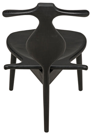 Noir Figaro Charcoal Black Chair with Jewelry Box