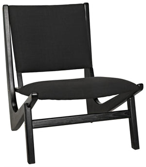 Noir Boomerang Chair, Charcoal Black