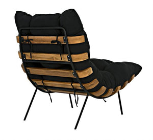 Noir Hanzo Chair with Metal Legs, Teak