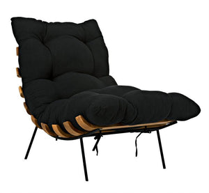 Noir Hanzo Chair with Metal Legs, Teak