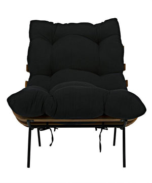 Noir Hanzo Chair with Metal Legs, Teak