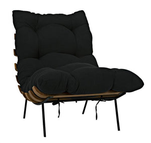 Noir Hanzo Chair with Metal Legs, Teak