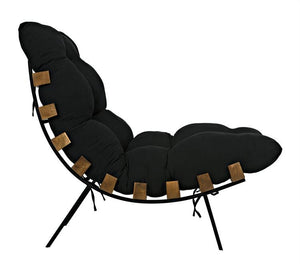 Noir Hanzo Chair with Metal Legs, Teak