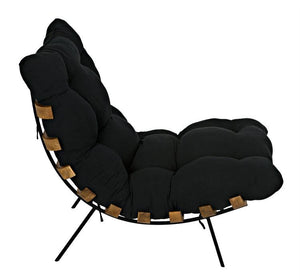 Noir Hanzo Chair with Metal Legs, Teak