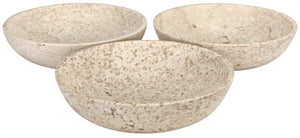 Noir White Marble Bowls, Set of 3