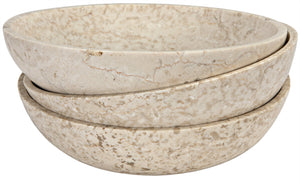 Noir White Marble Bowls, Set of 3