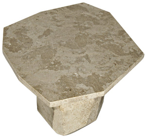Noir Polyhedron Side Table, White Marble