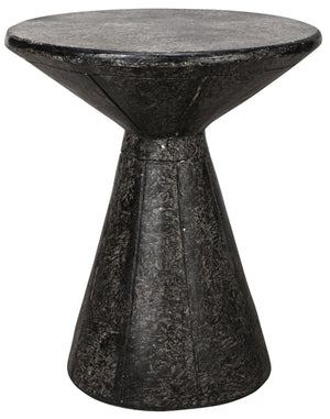 Noir Pedestal Side Table, Black Fiber Cement