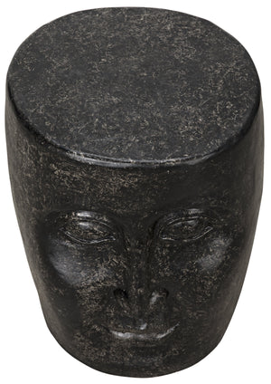 Noir Head Side Table, Black Fiber Cement