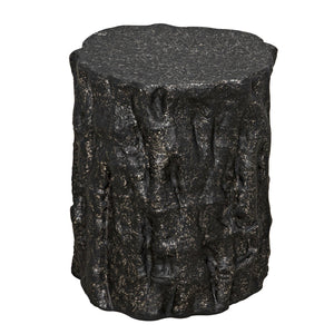 Noir Damono Stool/Side Table, Black Fiber Cement