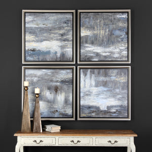Uttermost Shades Of Gray Hand Painted Art S/4
