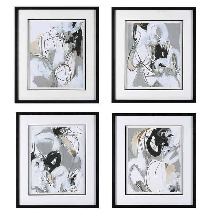 Uttermost Tangled Threads Abstract Framed Prints, S/4