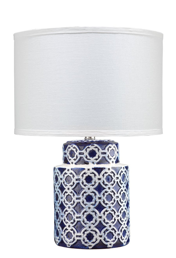 Jamie Young Marina Table Lamp in Blue & White Ceramic