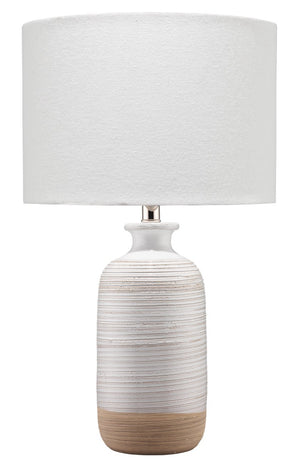 Jamie Young Ashwell Table Lamp in White/Natural Ceramic