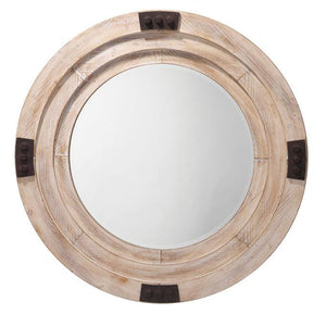 Jamie Young Foreman Mirror in White Washed Wood