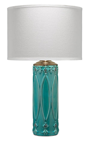 Jamie Young Tabitha Table Lamp in Turquoise Ceramic