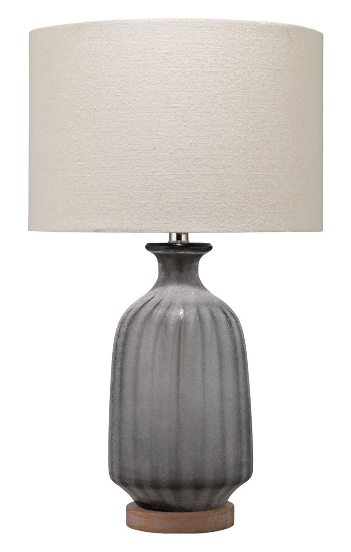 Jamie Young Grey Frosted Glass Table Lamp with Shade