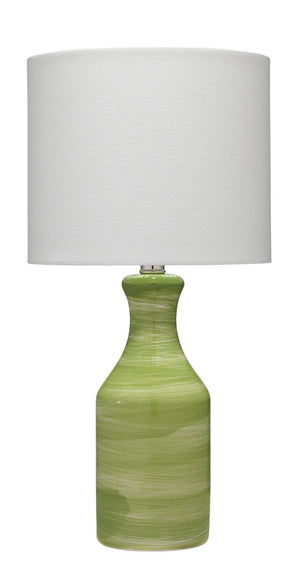 Jamie Young Bungalow Table Lamp with Shade Green & White Swirl