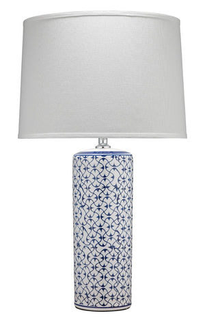 Jamie Young Vivian Table Lamp in Blue & White Ceramic