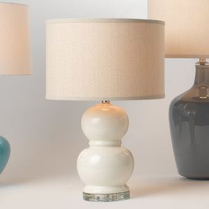 Jamie Young Bubble Ceramic Table Lamp with Drum Shade in Cream