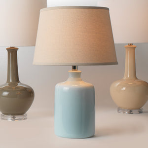 Jamie Young Light Blue Milk Jug Table Lamp with Tapered Shade