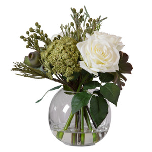 Uttermost Belmonte Floral Bouquet & Vase