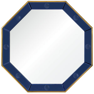 Bunny Williams for Mirror Home Octagonal Blue Mirror & Polished Brass Mirror