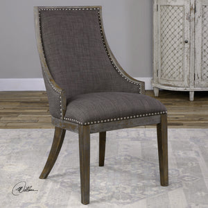 Uttermost Aidrian Charcoal Gray Accent Chair