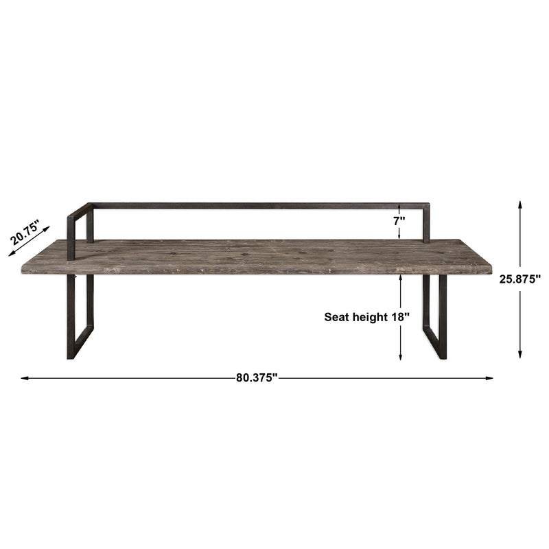 Uttermost Herbert Reclaimed Wood Bench ECTURE   FURN 1893 24701 Dims 800x 