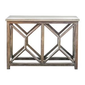 Uttermost Catali Ivory Stone Console Table