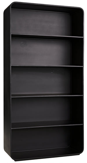Noir Paloma Bookcase, Black Metal