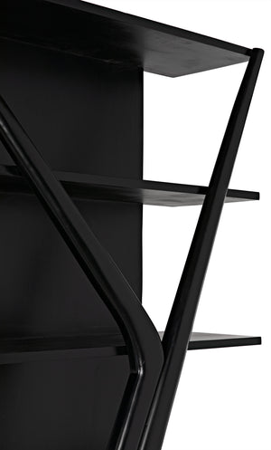 Noir Vetra Bookcase, Hand Rubbed Black