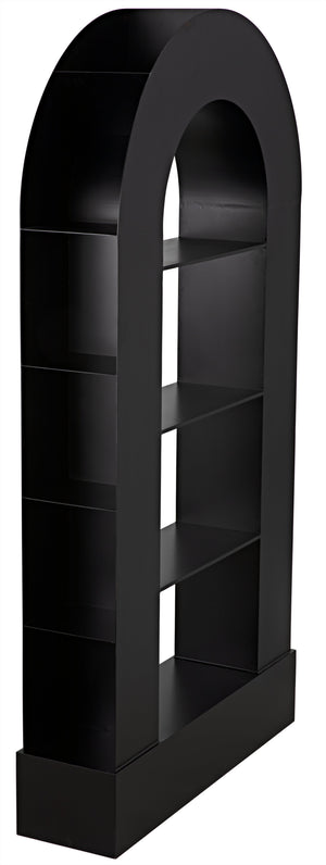 Noir Triumph Bookcase, Black Metal