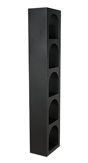 Noir Aqueduct Bookcase, C, Black Metal