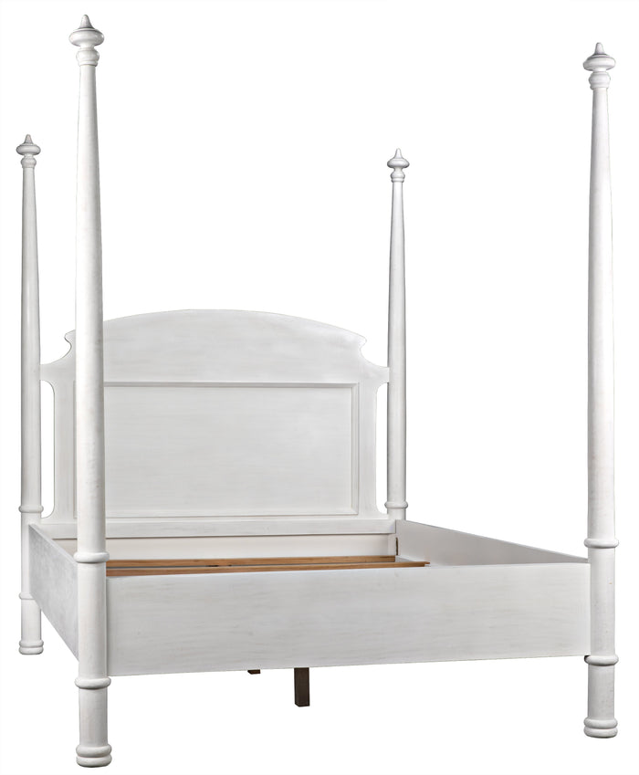 Noir Douglas Bed, Queen, White Washed