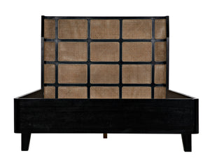 Noir Porto Bed A with Headboard And Frame, Queen