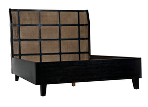 Noir Porto Bed A with Headboard And Frame, Queen