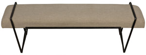 Noir Larkin Bench, Steel with Linen