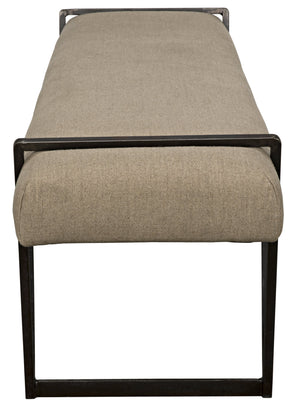 Noir Larkin Bench, Steel with Linen