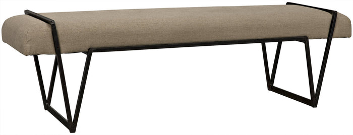 Noir Larkin Bench, Steel with Linen