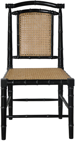Noir Colonial Bamboo Side Chair, Hand Rubbed Black