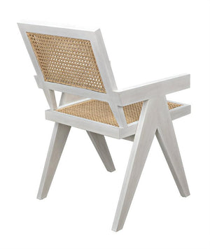 Noir Jude Chair with Caning, White Wash