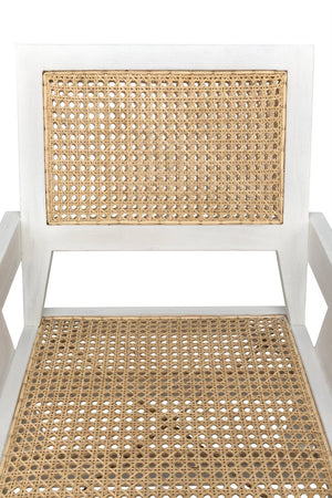 Noir Jude Chair with Caning, White Wash